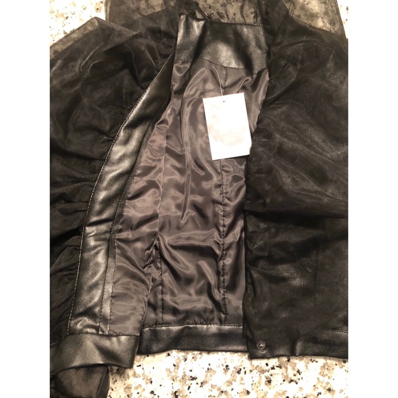 NWT Cropped Vegan Leather Blazer- Black (S) - Picture 8 of 10